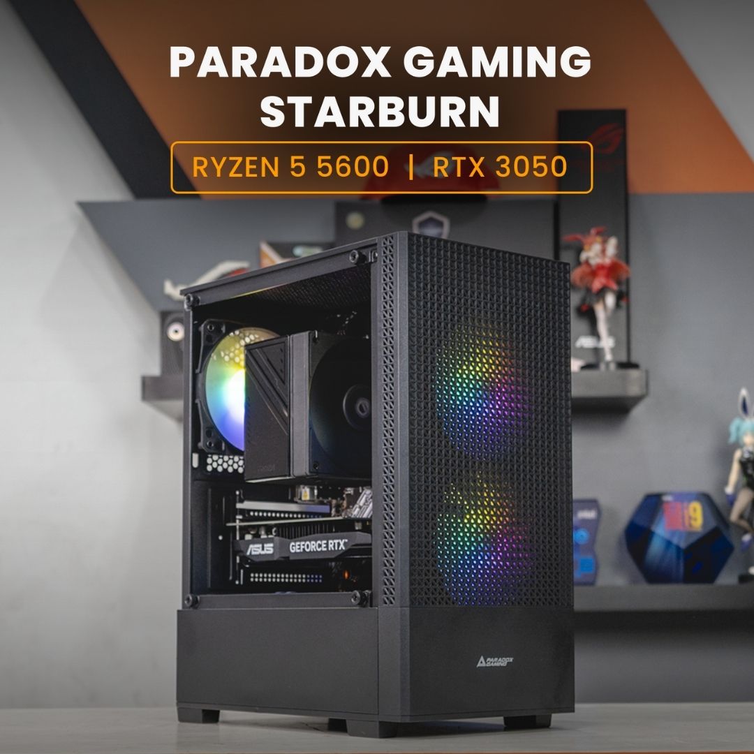 PC RAKITAN RYZEN 5 5600 / RTX 3050 OC 6GB / PARADOX GAMING STARBURN Black