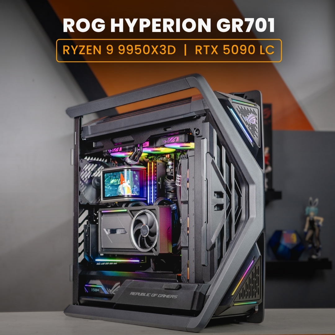 PC RAKITAN RYZEN 9 9950X3D / RTX 5090 LC / ROG HYPERION GR701
