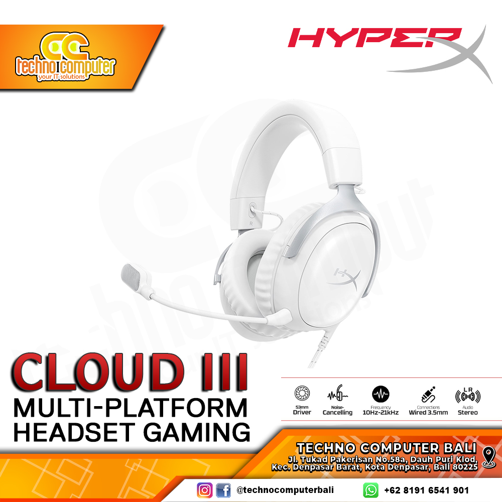 HEADSET HyperX Cloud III - Gaming Headset (White)
