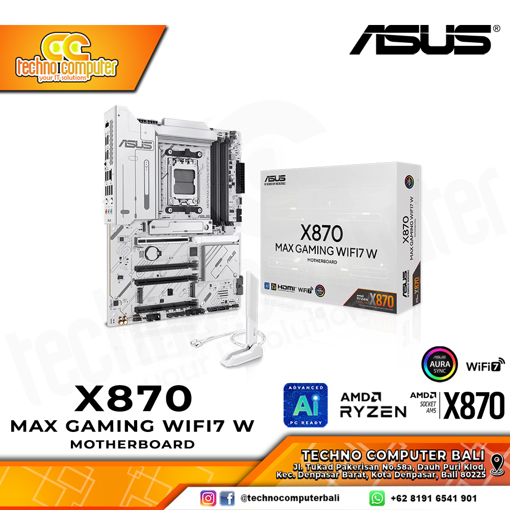 ASUS X870 MAX GAMING WIFI7 W - ATX, AM5, X870, DDR5