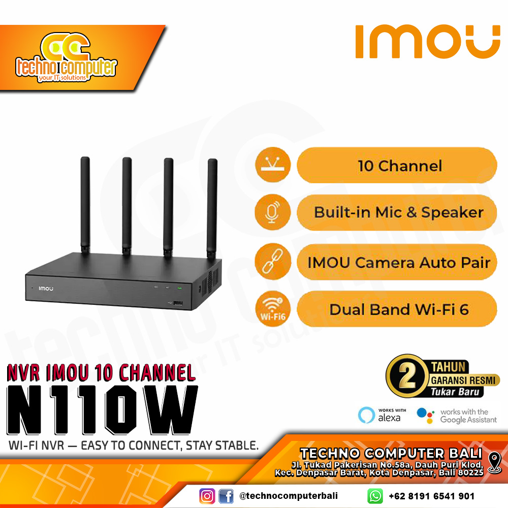 IMOU NVR 10 Channel N110W Dual Band Wifi 6