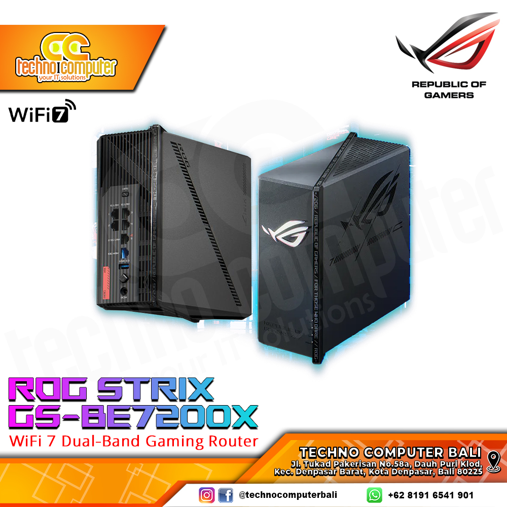ROUTER ASUS ROG Strix GS-BE7200X Dual Band WiFi 7 Gigabit Gaming Router