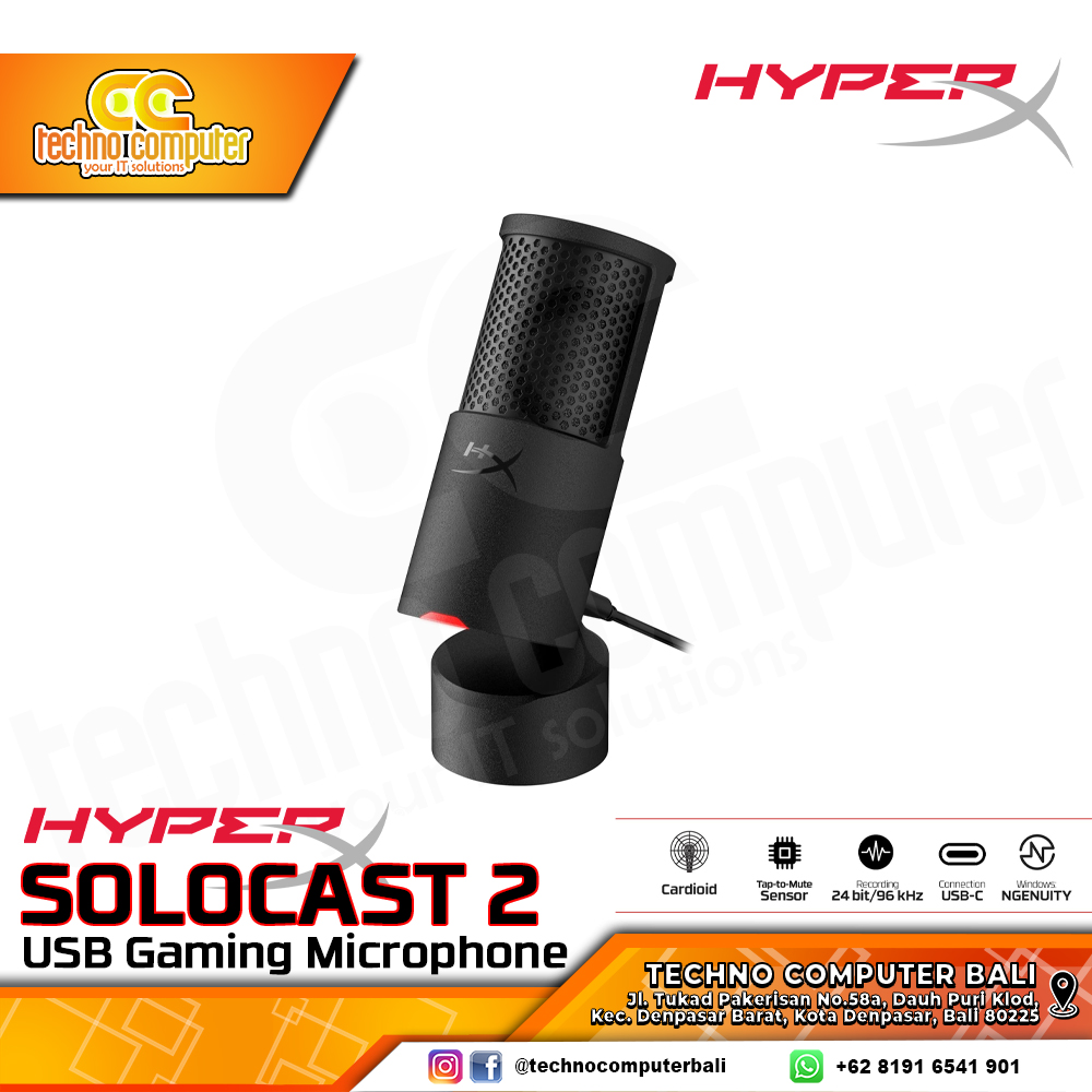 MICROPHONE HyperX SoloCast 2 - USB Gaming Microphone (Black)