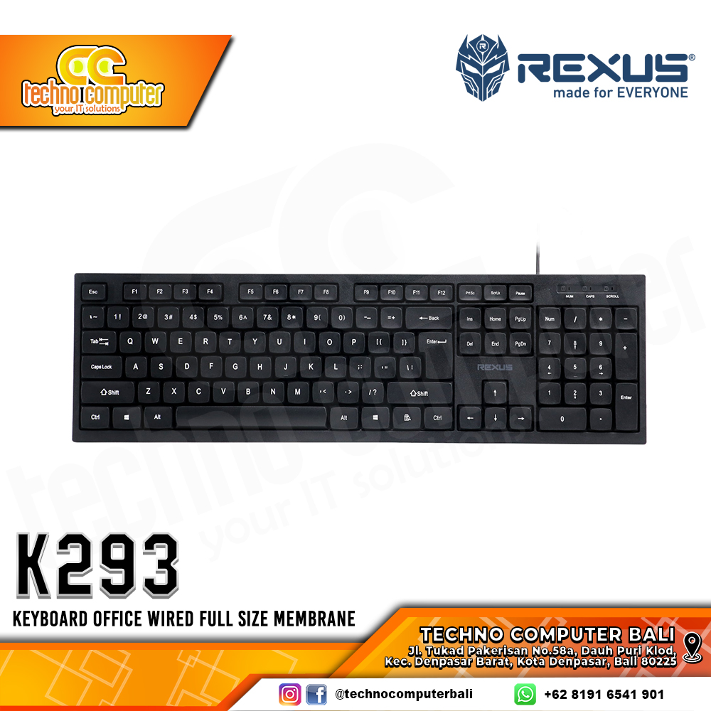 REXUS K293 Black - Office Keyboard