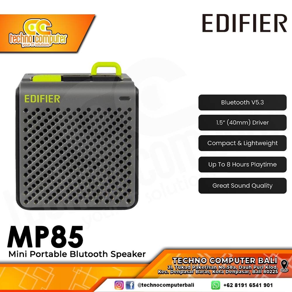 SPEAKER EDIFIER MP85 Mini Portable Bluetooth - Grey