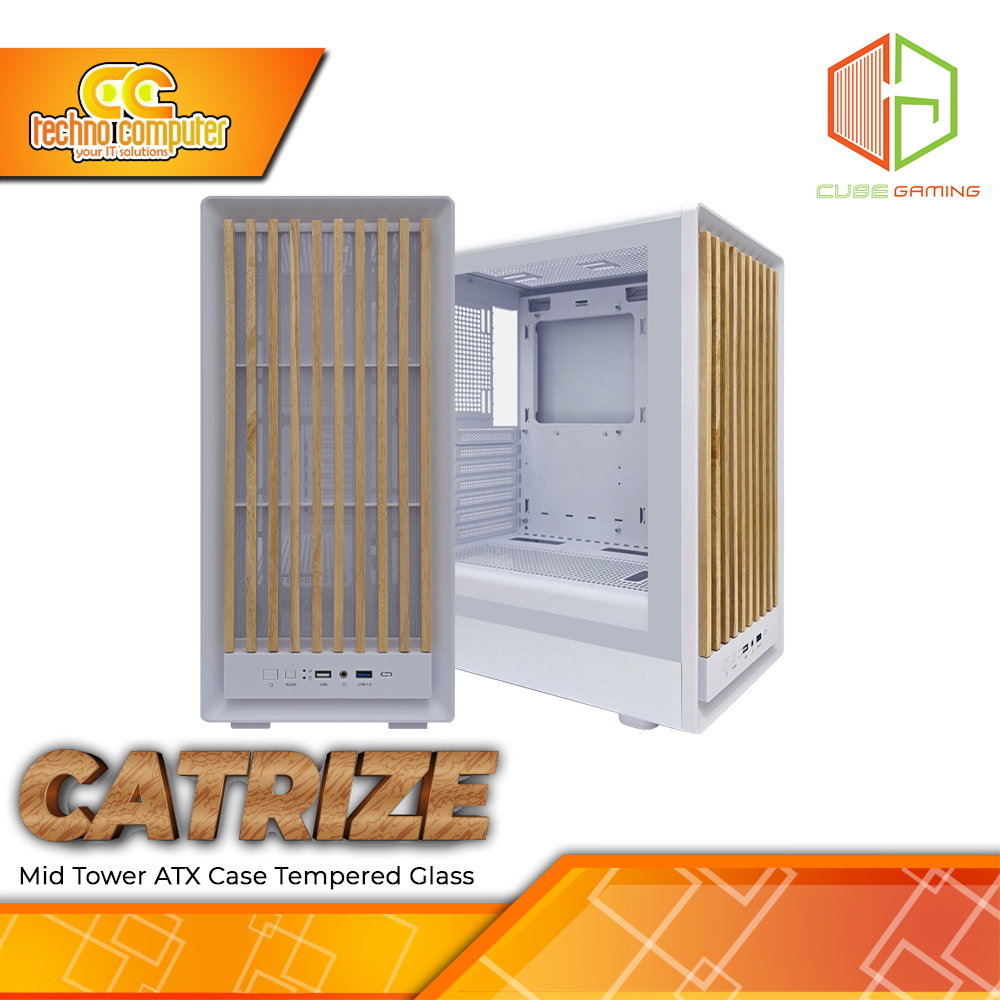 CASING CUBE GAMING CATRIZE White - Mid Tower ATX Case Tempered Glass