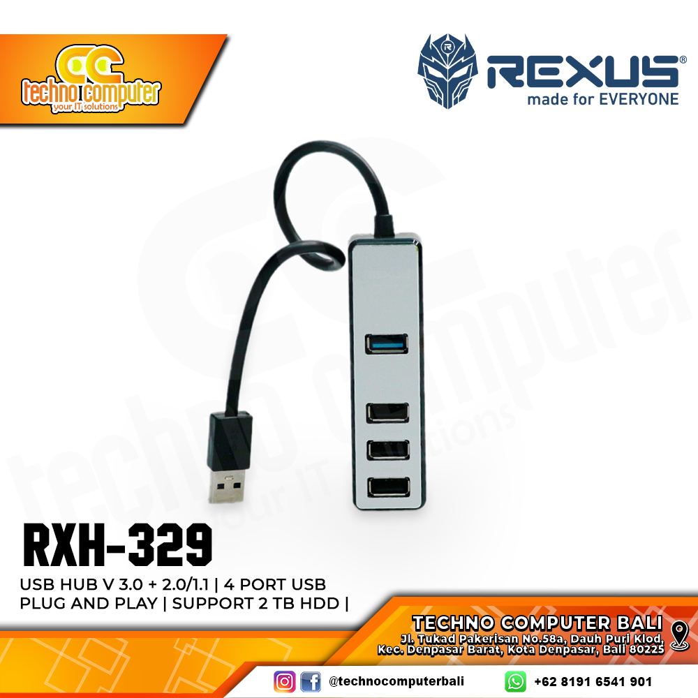 REXUS RXH-329 USB HUB 3.0 + USB2.0  4 Port