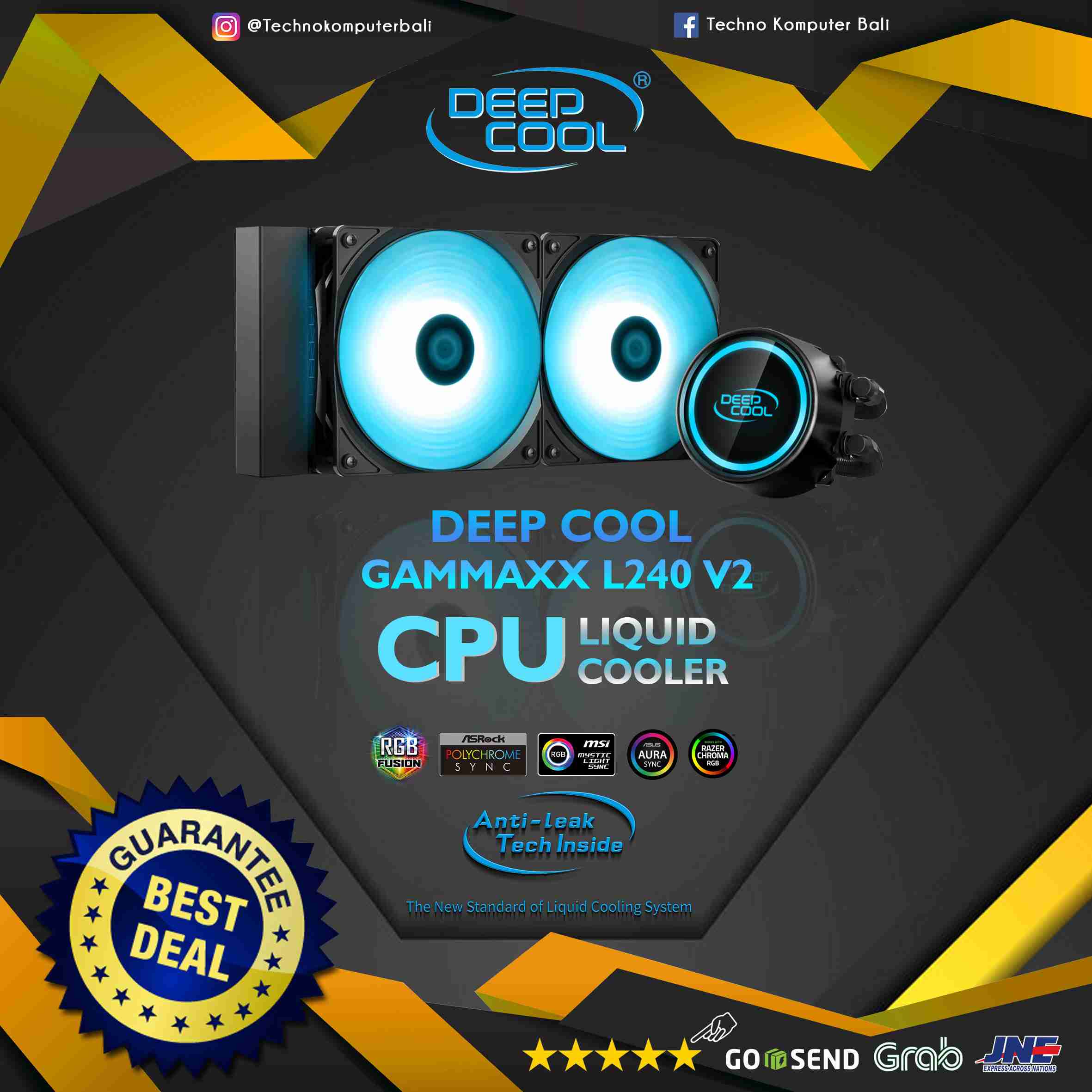 DEEPCOOL GAMMAXX L240 V2 RGB - CPU Cooler - 240mm AIO Liquid Cooling