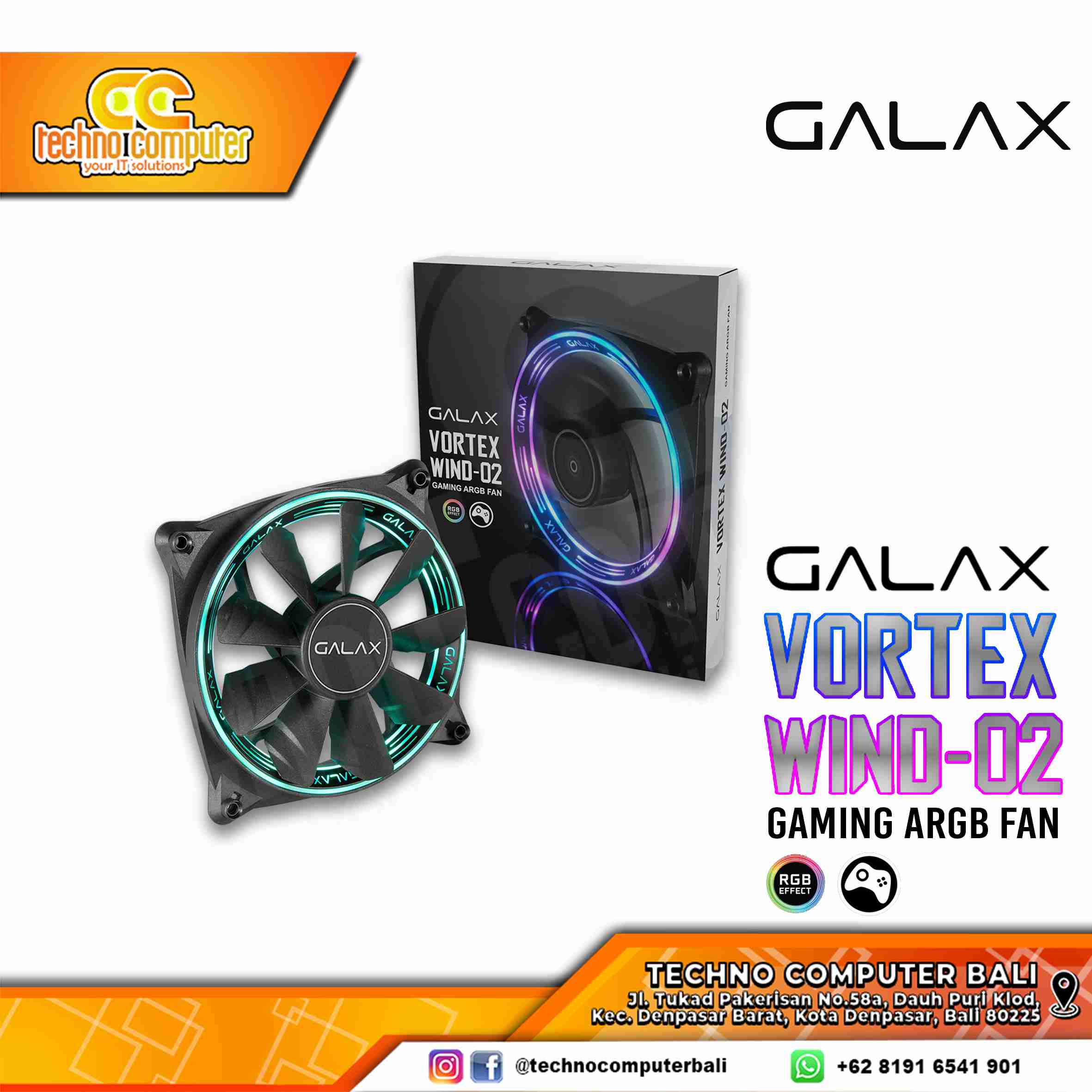 FAN CASING GALAX VORTEX WIND-2 ARGB - 120mm Single Pack