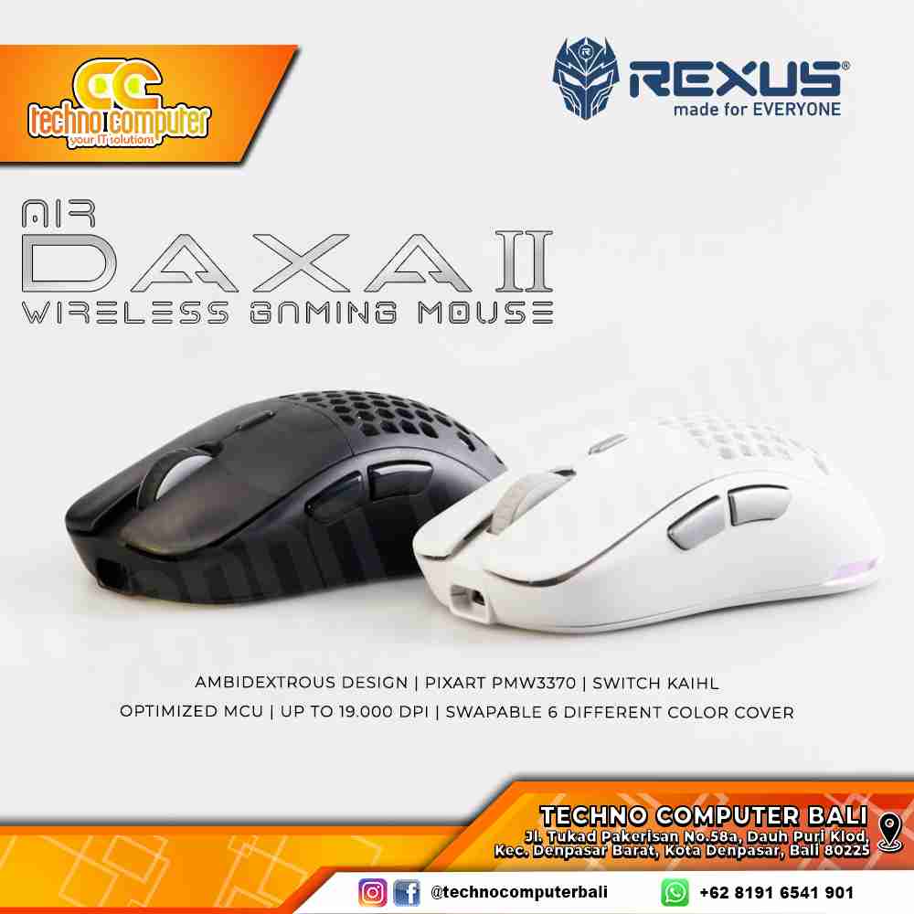 REXUS DAXA Air II  Wireless Gen 2 Black - Gaming Mouse Wireless