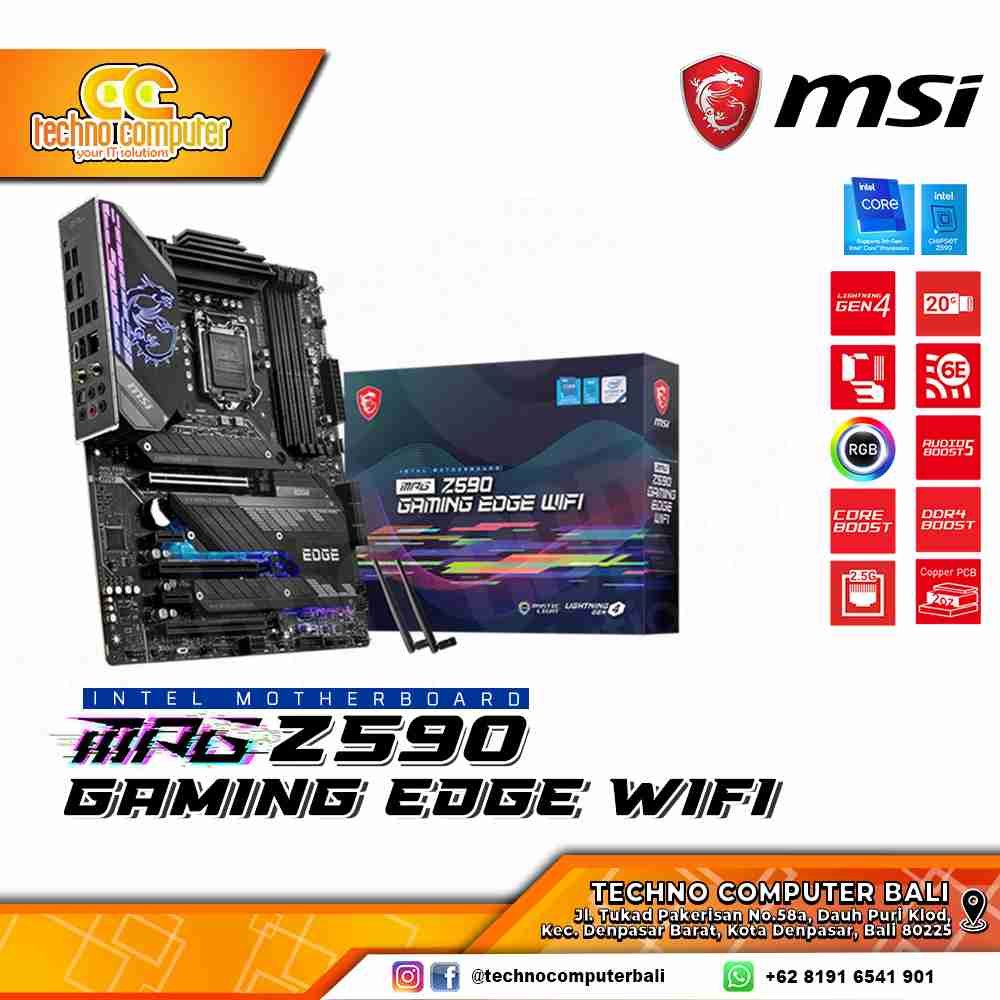 MSI MPG Z590 GAMING EDGE WIFI - ATX, LGA1200, Z590, DDR4