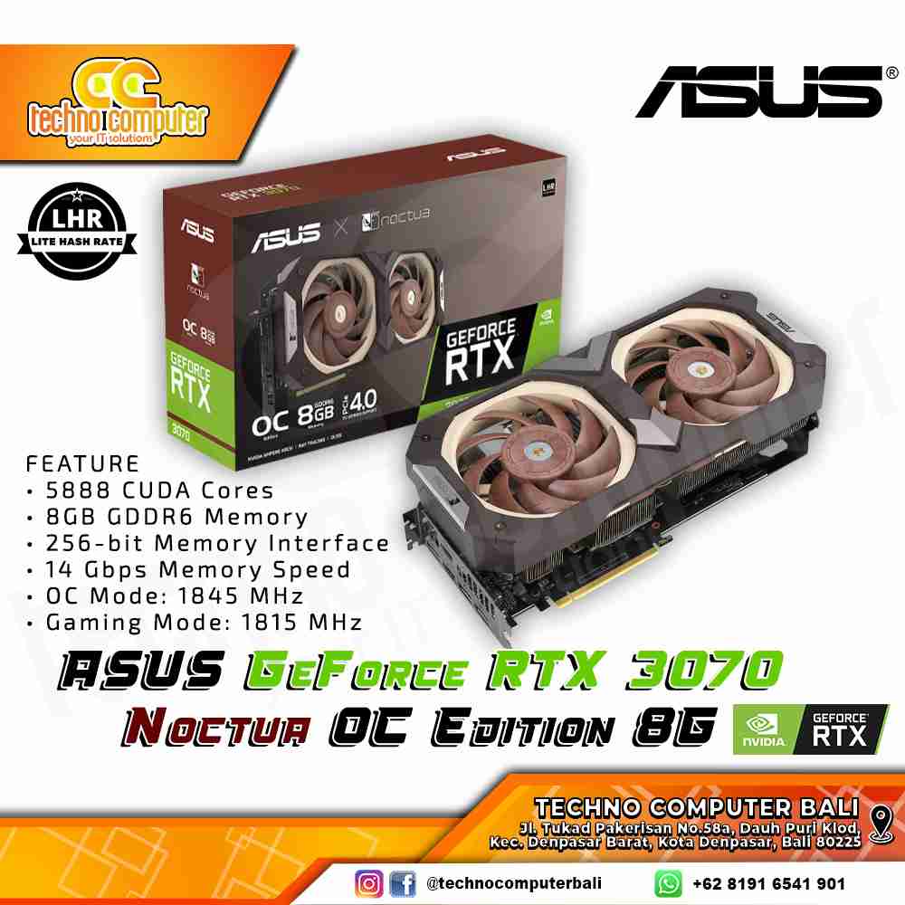 ASUS NOCTUA NVIDIA GeForce RTX 3070 OC Edition 8GB GDDR6