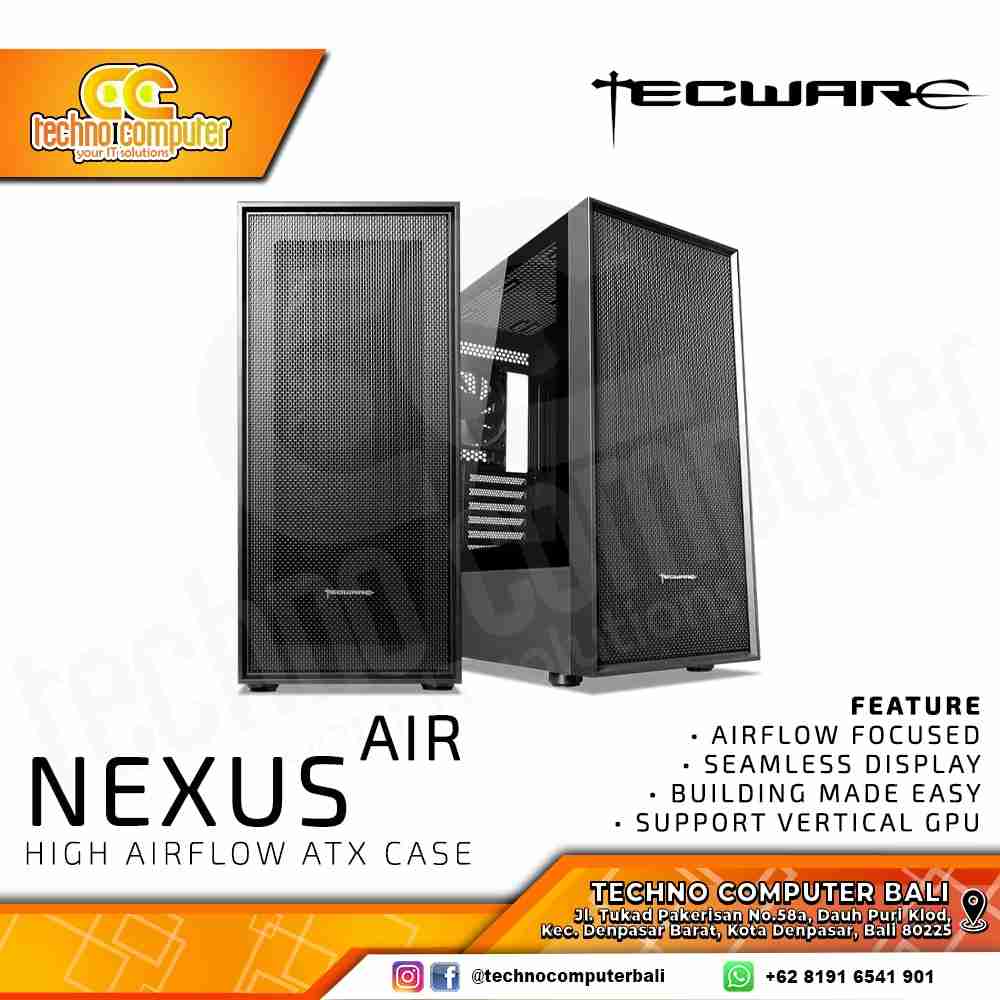 CASING TECWARE NEXUS AIR TG - Mid Tower ATX Case Tempered Glass (Free 1x Fan)