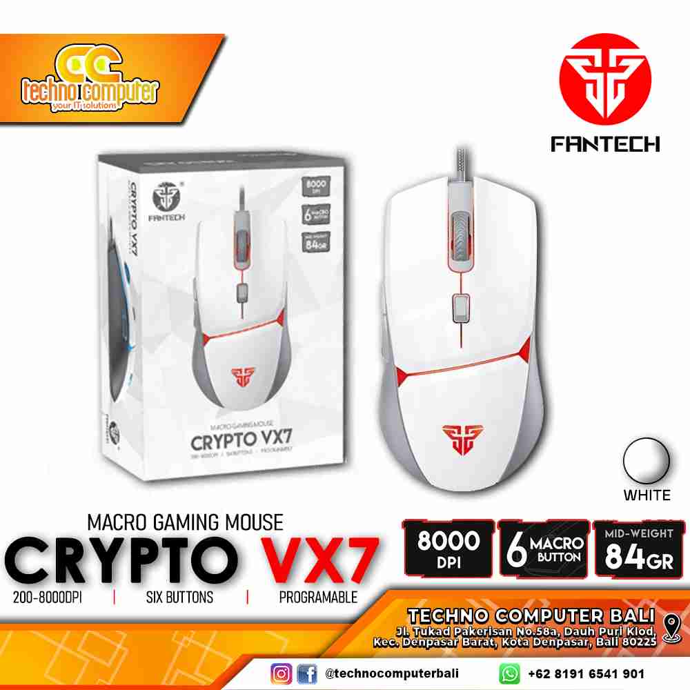 FANTECH CRYPTO VX7 RGB White - Gaming Mouse