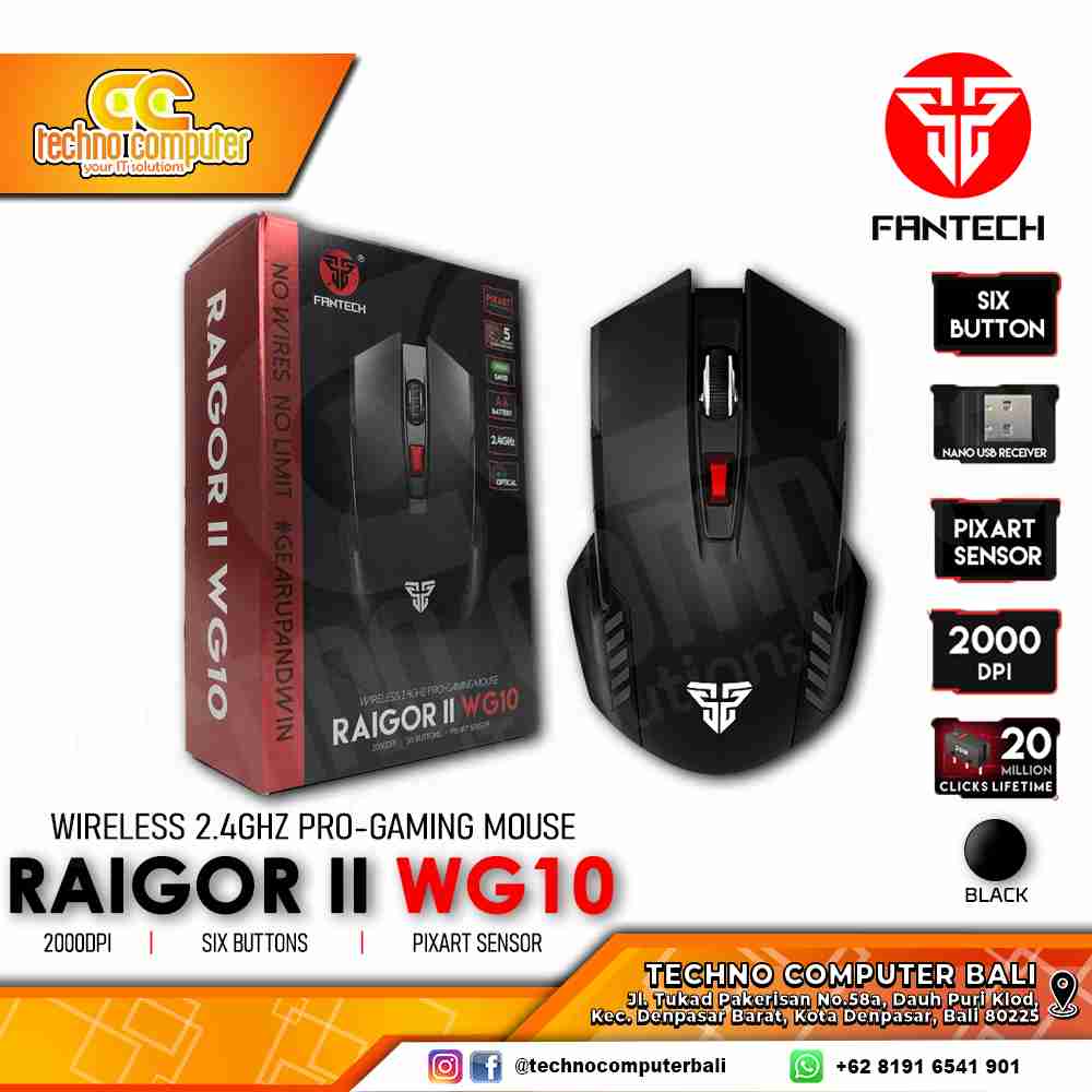 FANTECH RAIGOR II WG10 Wireless Black - Gaming Mouse Wireless