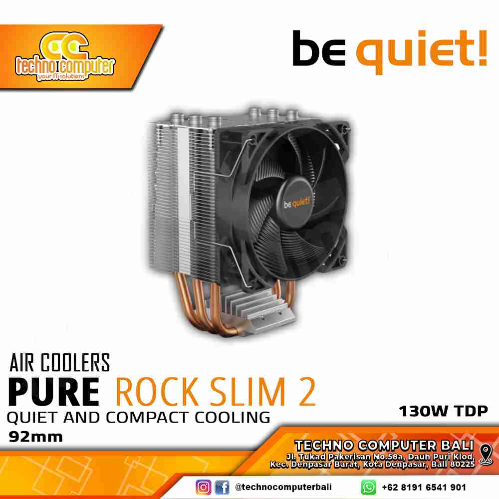 BE QUIET! PURE ROCK SLIM 2 - CPU Cooler - 92mm Air Cooler