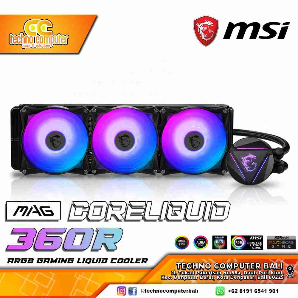MSI MAG CORELIQUID 360R - CPU Cooler - 360mm AIO Liquid Cooler