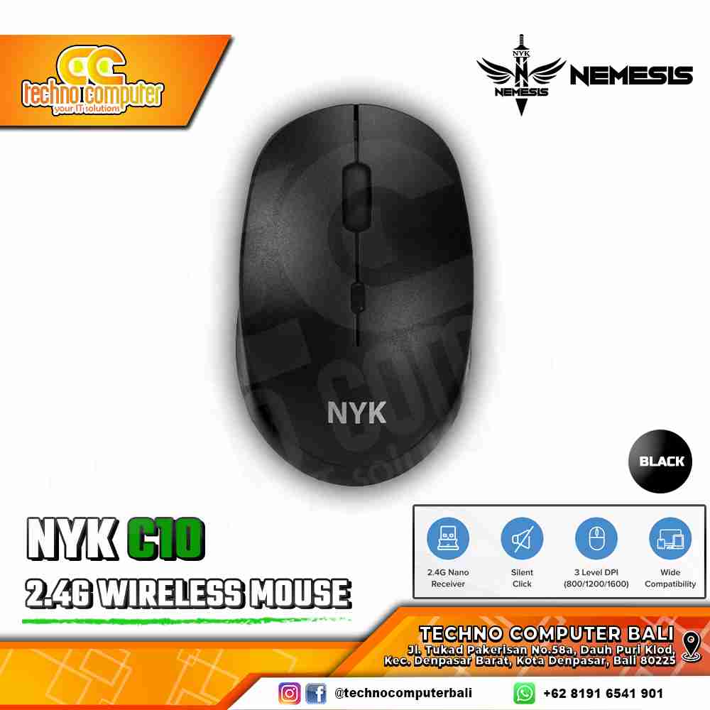 NYK C10 Wireless Black - Office Mouse Wireless