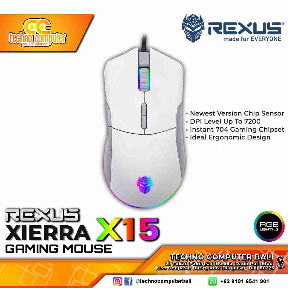 REXUS XIERRA X15 RGB White - Gaming Mouse