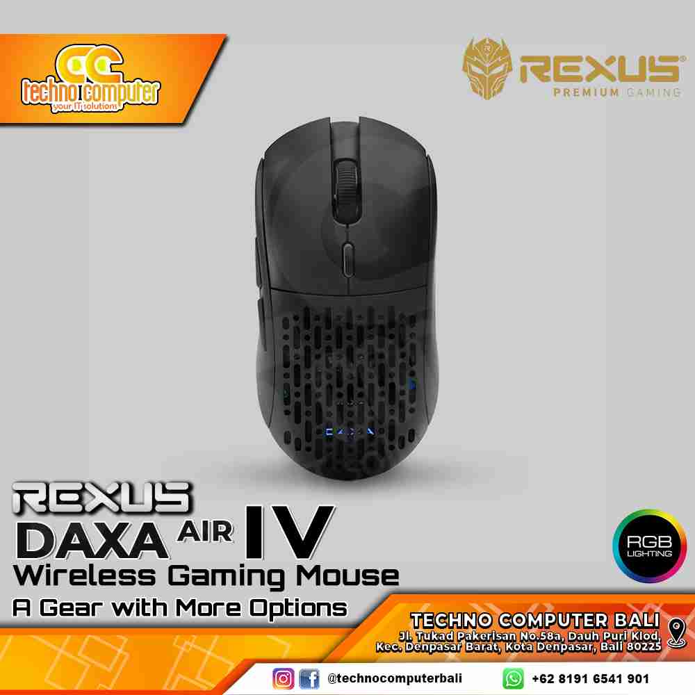 REXUS DAXA Air IV Wireless Black - Gaming Mouse Wireless