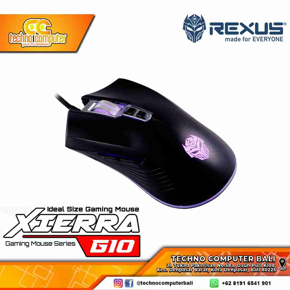 REXUS XIERRA G10 7D Black - Gaming Mouse