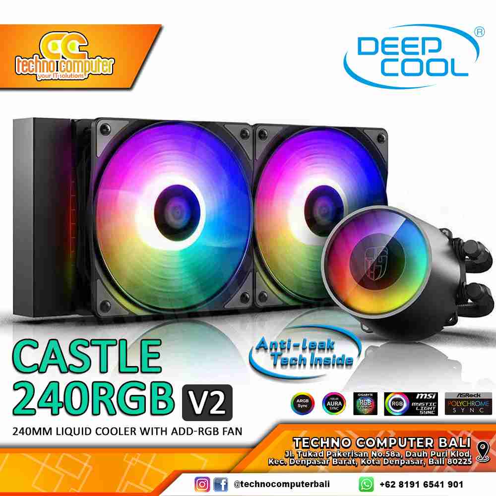 DEEPCOOL CASTLE 240RGB V2 - CPU Cooler - 240mm AIO Liquid Cooler