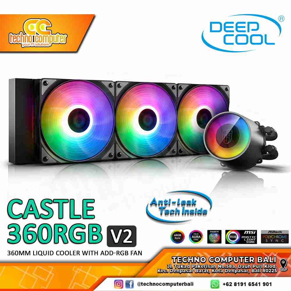 DEEPCOOL CASTLE 360RGB V2 - CPU Cooler - 360mm AIO Liquid Cooler