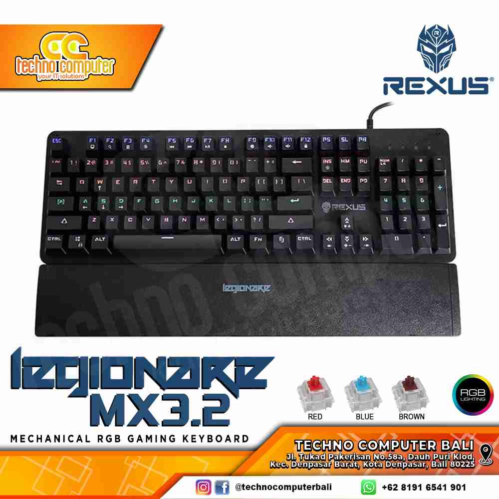 REXUS LEGIONARE MX3.2 - Mechanical Brown Switch - Gaming Keyboard