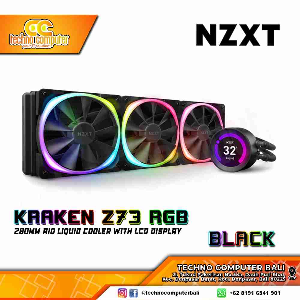 NZXT KRAKEN Z73 RGB Black - CPU Cooler - 360mm AIO Liquid Cooler with LCD Display