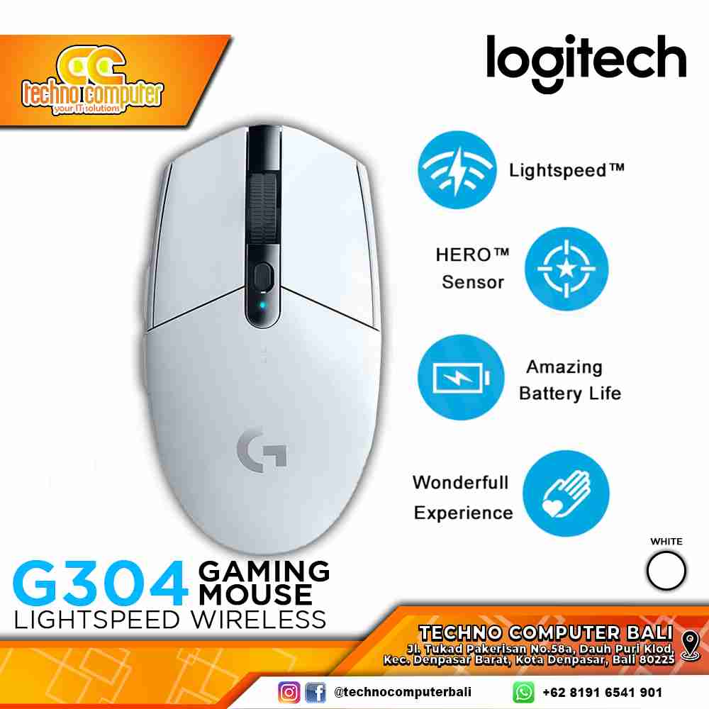 LOGITECH G304 Wireless Lightspeed White - Gaming Mouse Wireless