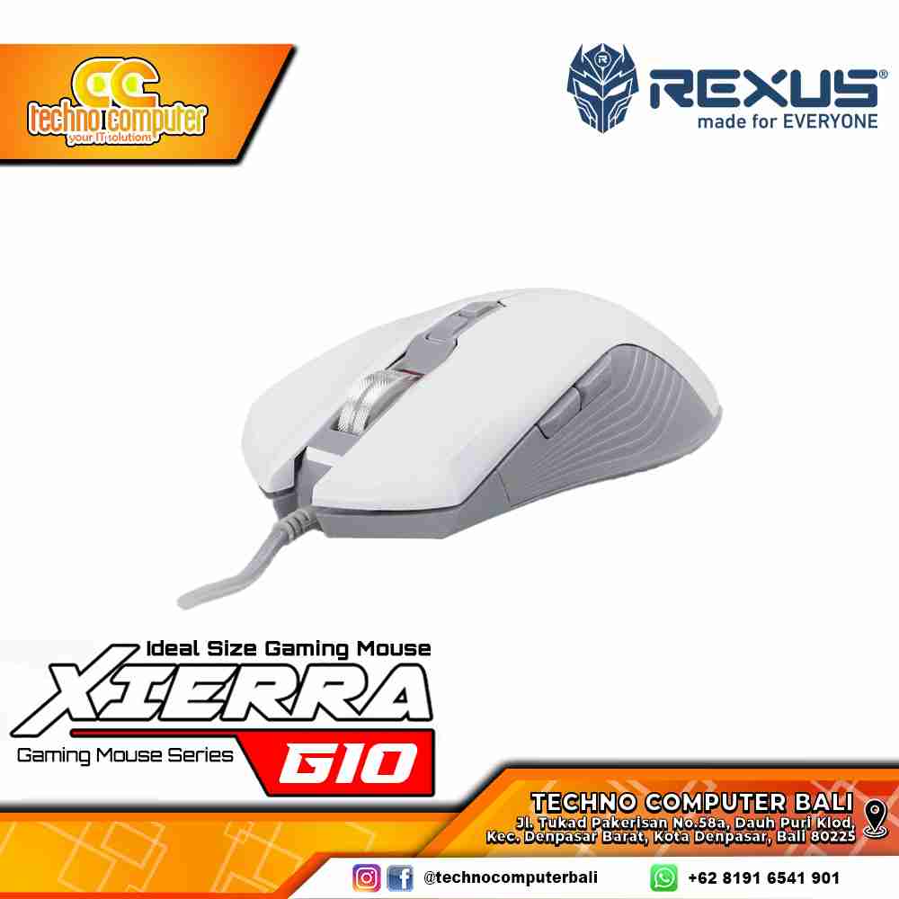 REXUS XIERRA G10 7D White - Gaming Mouse