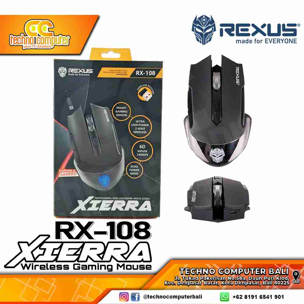 REXUS XIERRA RX-108 Wireless - Gaming Mouse Wireless
