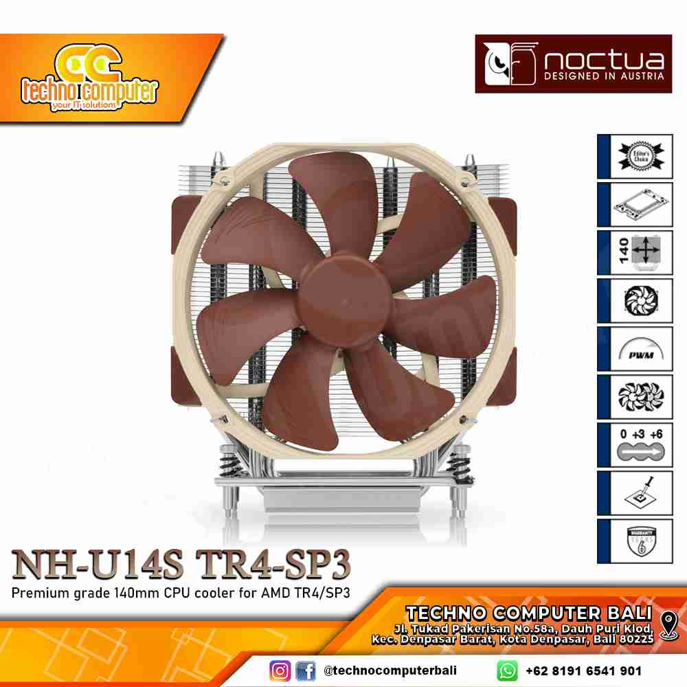 NOCTUA NH-U14S TR4-SP3 - CPU Cooler - 140mm Air Cooler
