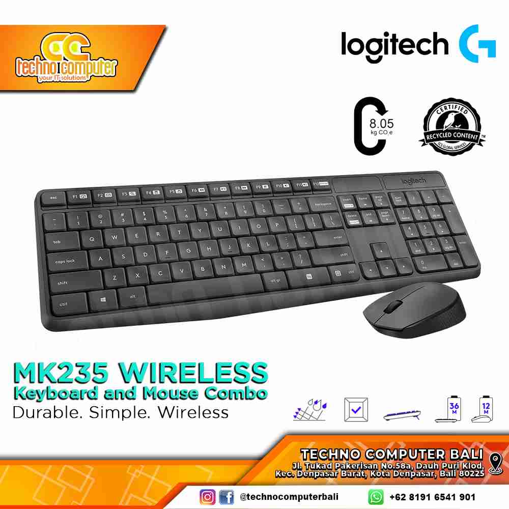 LOGITECH MK235 Wireless - Office Keyboard & Mouse Wireless