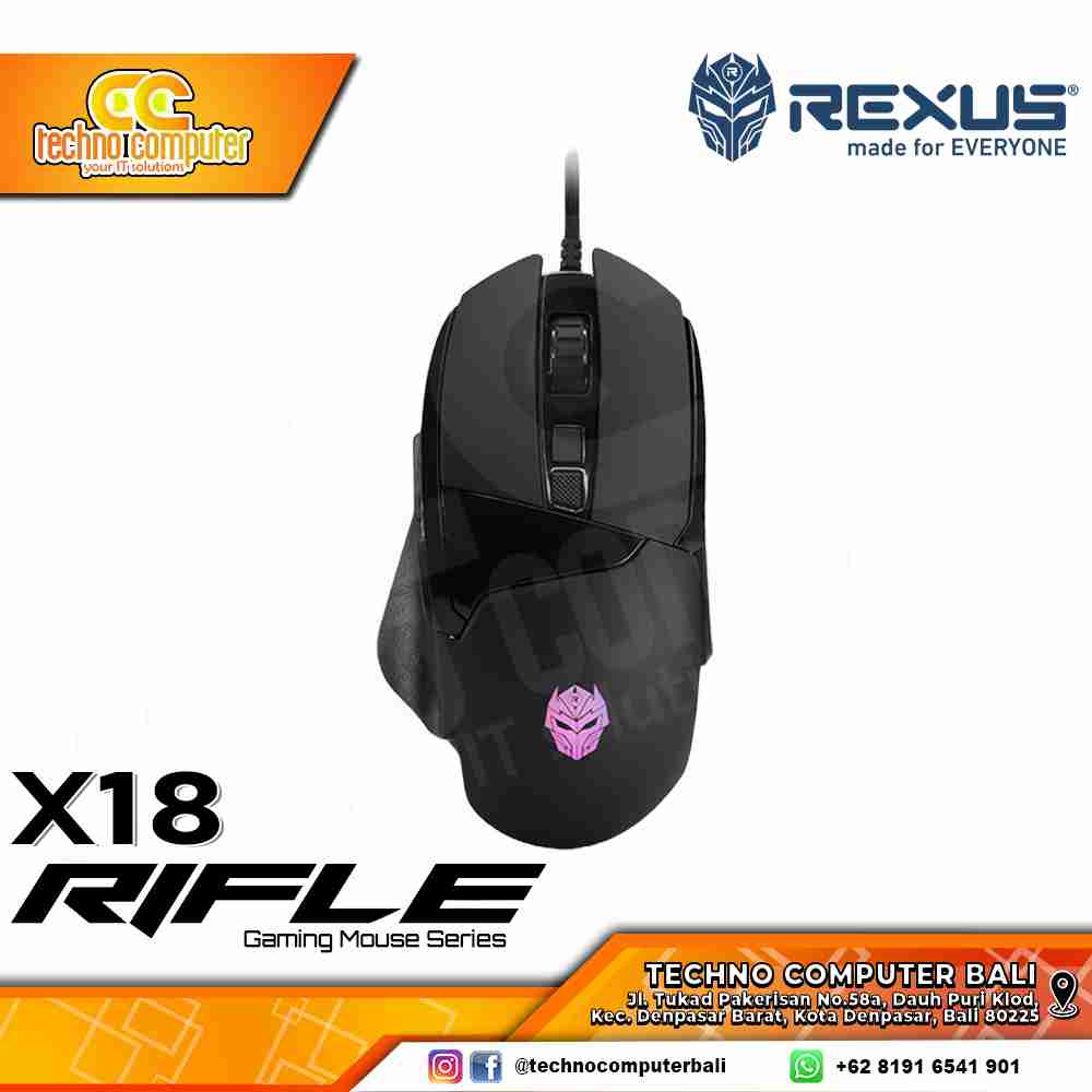 REXUS XIERRA X18 RIFLE RGB Black - Gaming Mouse