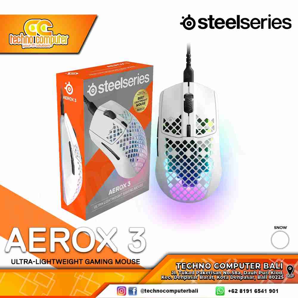 STEELSERIES AEROX 3 Snow 2022 Edition - Gaming Mouse