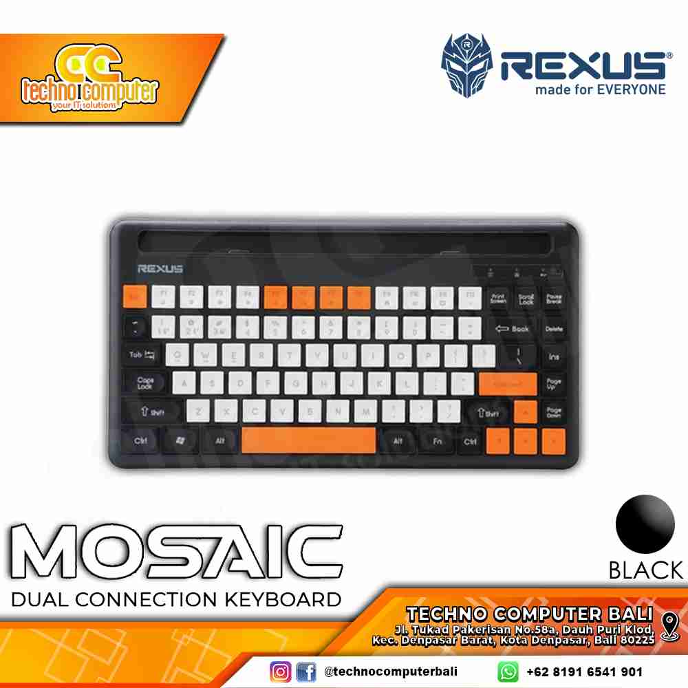 REXUS KB01 Wireless Mosaic Black - Office Keyboard Wireless