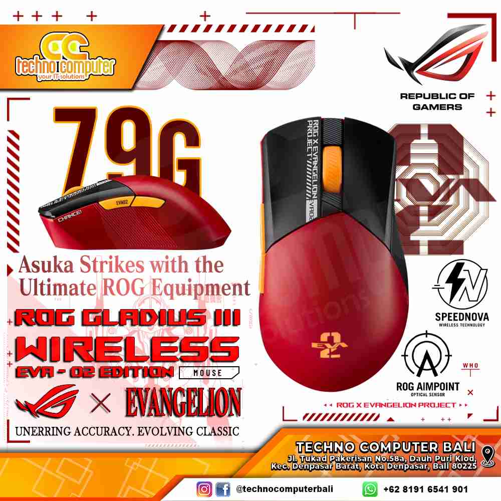 ASUS ROG Gladius III Wireless AimPoint EVA-02 Edition - Gaming Mouse Wireless
