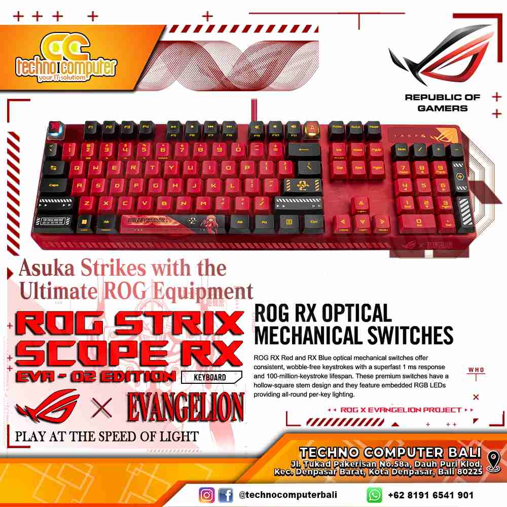 ASUS ROG Strix Scope RX EVA-02 Edition - Mechanical RX Red Switch - Gaming Keyboard