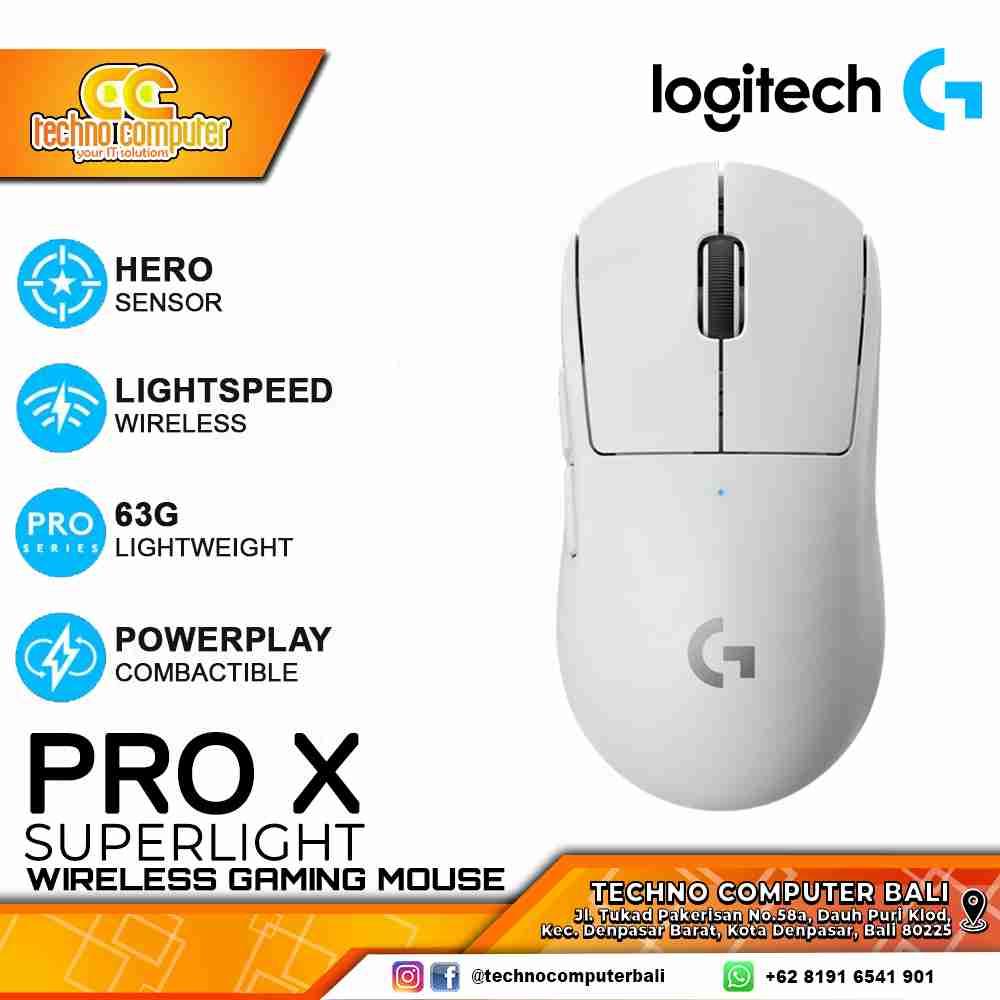 LOGITECH G Pro X Superlight Wireless White - Gaming Mouse Wireless