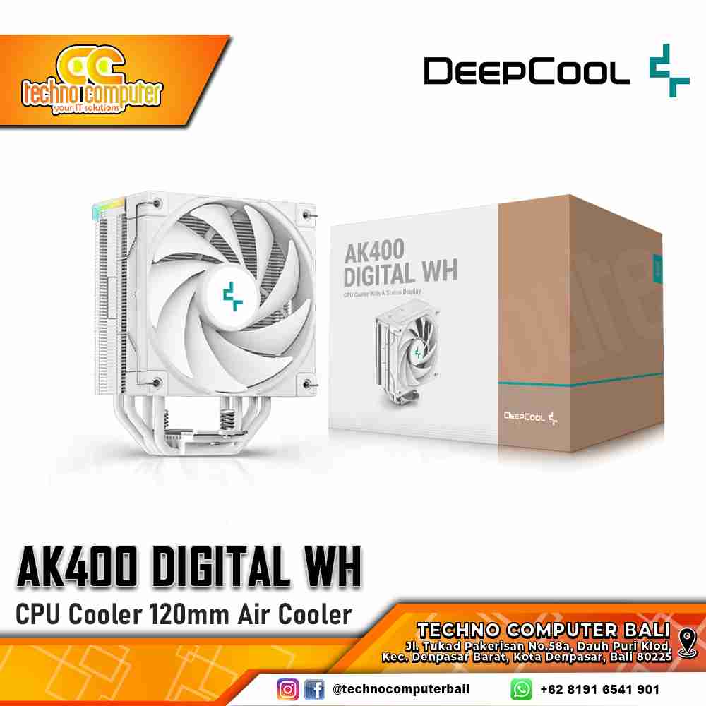 DEEPCOOL AK400 Digital White - CPU Cooler - 120mm Air Cooler