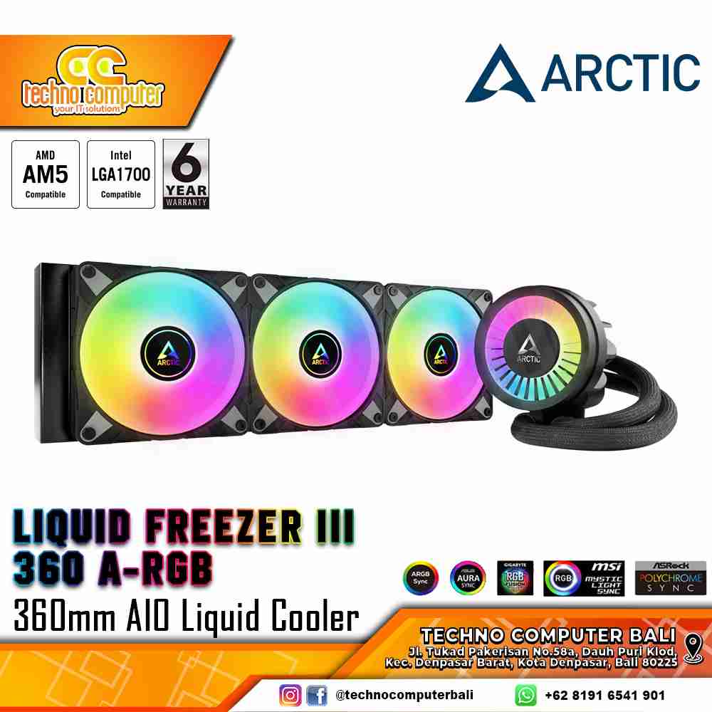 ARCTIC Liquid Freezer III 360 ARGB Black - CPU Cooler - 360mm AIO Liquid Cooler