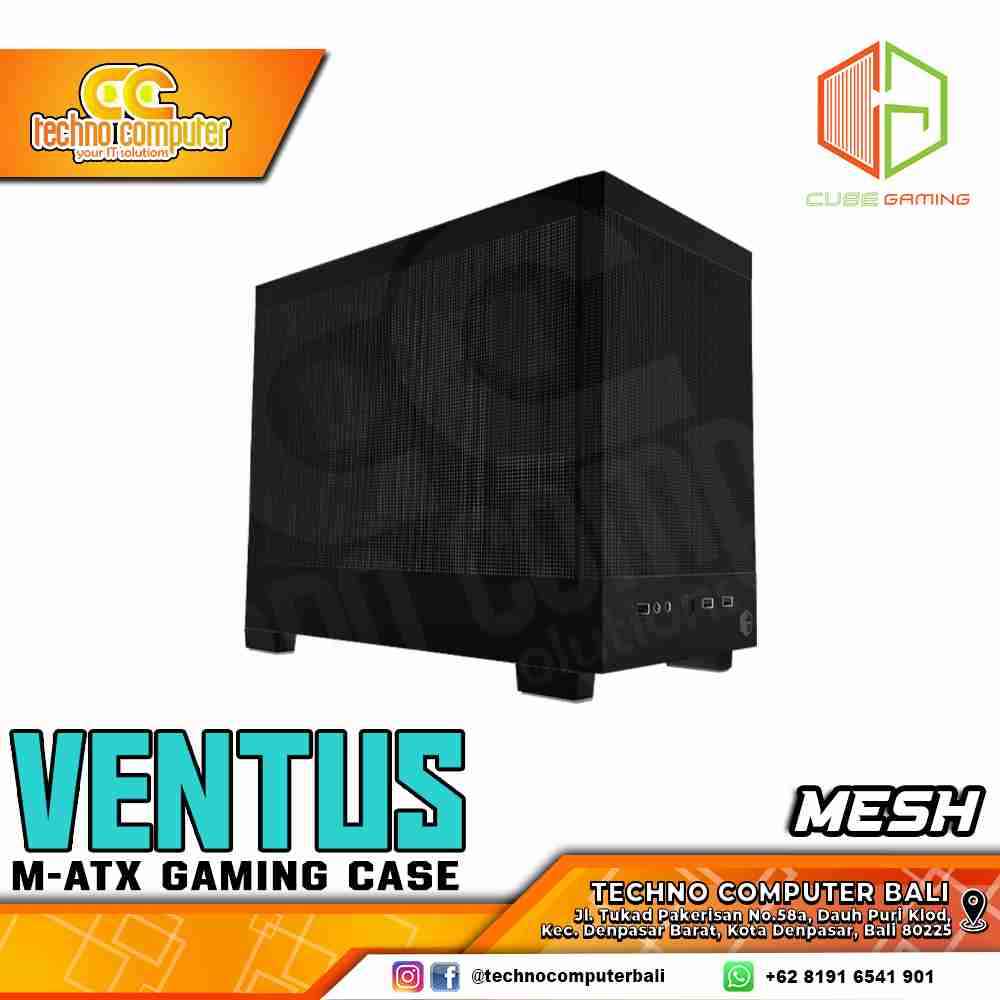CASING CUBE GAMING VENTUS Mesh Black - Mid Tower mATX Case