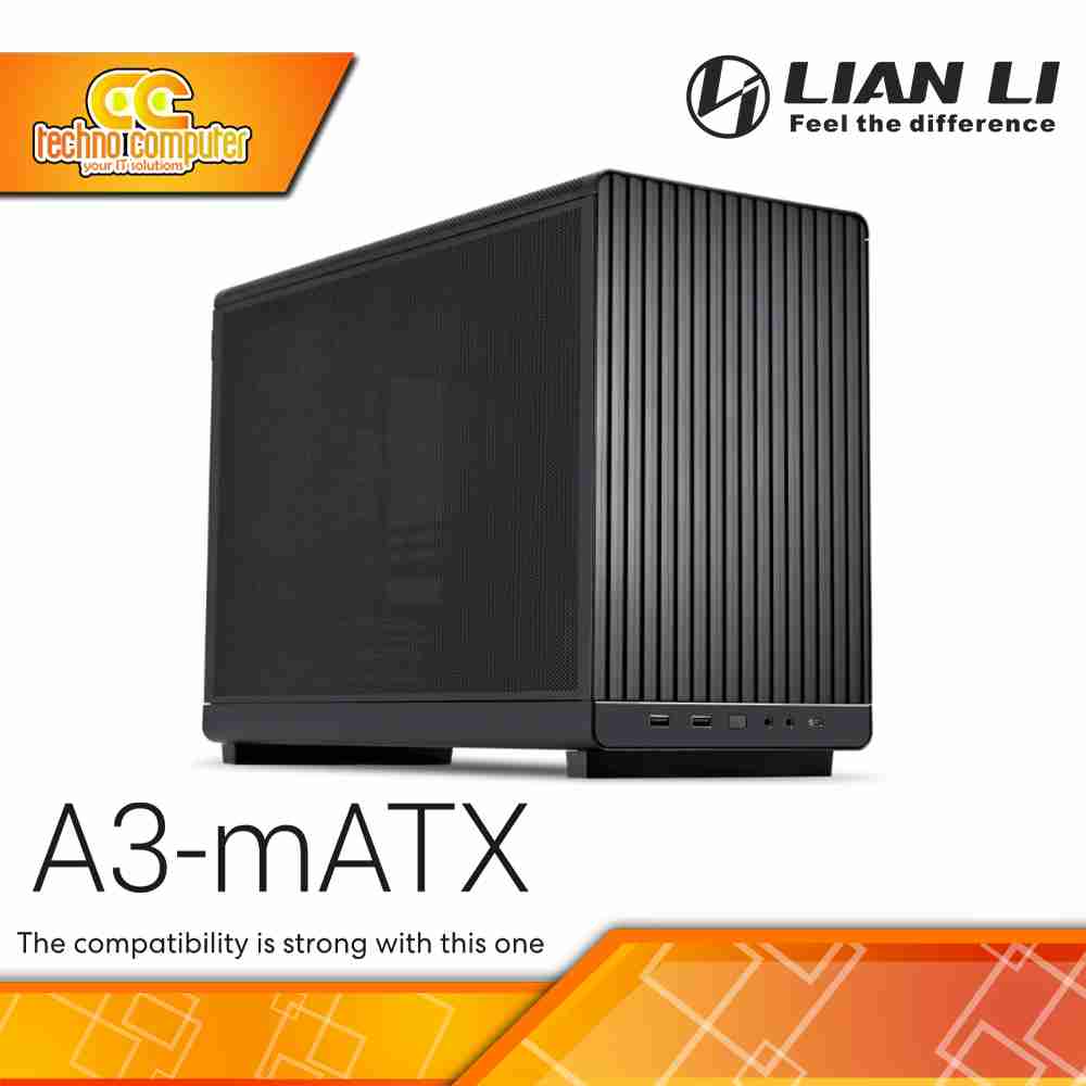 CASING LIAN LI A3-mATX Black - Mini Tower Steel Mesh mATX Case