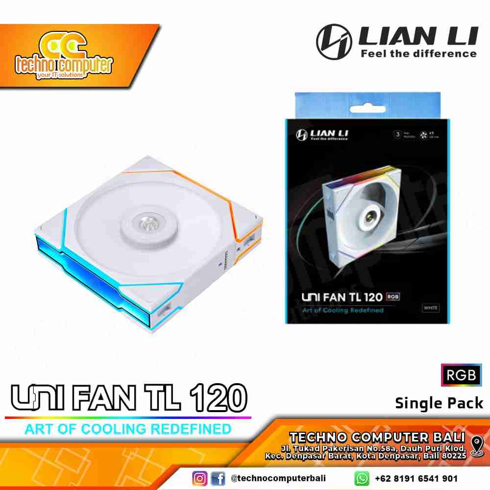 FAN CASING LIAN LI UNI FAN TL 120 WHITE - 120mm Single Pack ARGB Fan