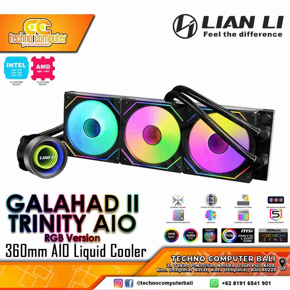 LIAN LI GALAHAD II TRINITY SL-Infinity 360 Black - CPU Cooler - 360mm AIO Liquid Cooler