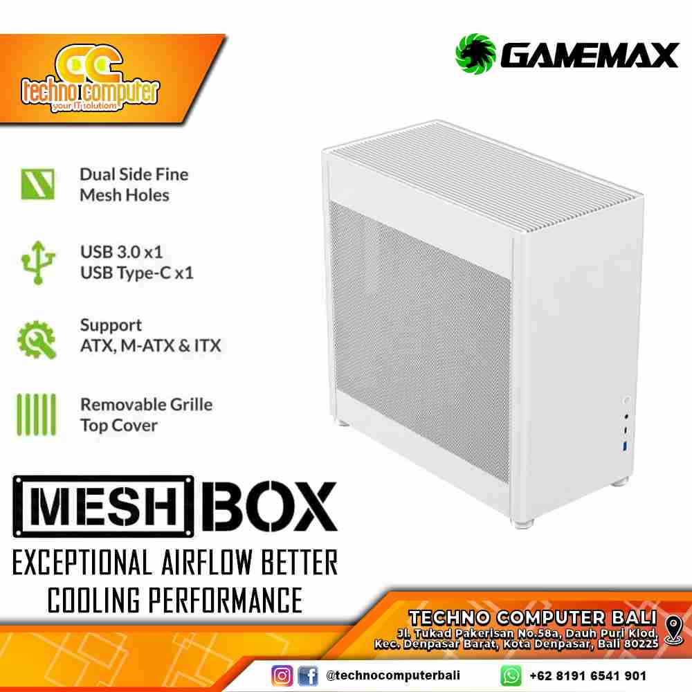 CASING GAMEMAX MESHBOX White - Mid Tower ATX Case Mesh