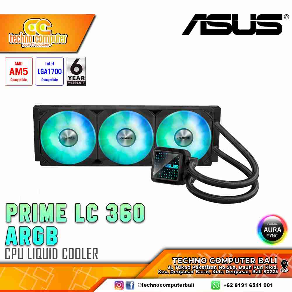 ASUS PRIME LC 360 ARGB Black - CPU Cooler - 360mm AIO Liquid Cooler