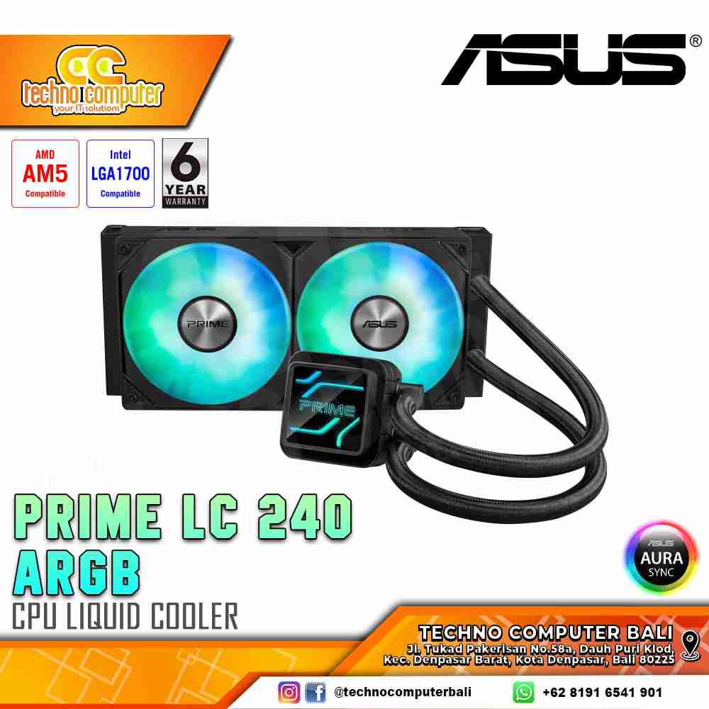ASUS PRIME LC 240 ARGB - CPU Cooler - 240mm AIO Liquid Cooler