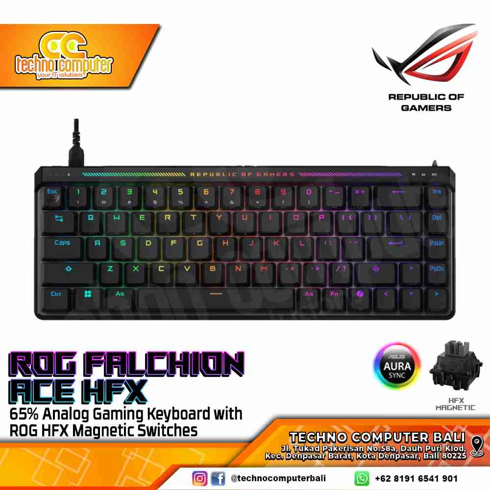 ASUS ROG FALCHION ACE HFX 65% Black - Magnetic Switch - Analog Gaming Keyboard